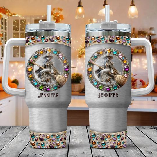 Discover Beautiful Witch - Personalized Witch Tumbler With Handle