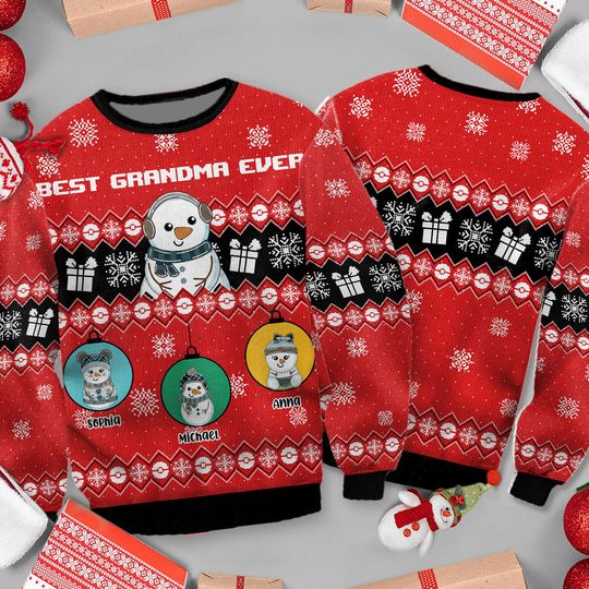Discover Best Grandma Ever - Personalized Grandma Ugly Sweater