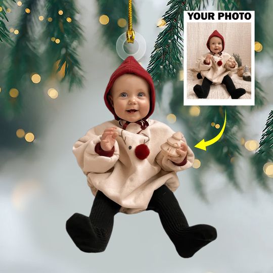 Discover Custom Photo Kid Baby Christmas Acrylic Ornament