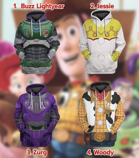 Discover Buzzz Lightyearr Jessie Zurg Woodyy Halloween Costume Hoodie,