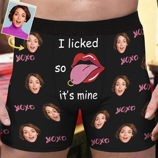 Discover I Licked - Personalized Photo Men's Boxer Briefs