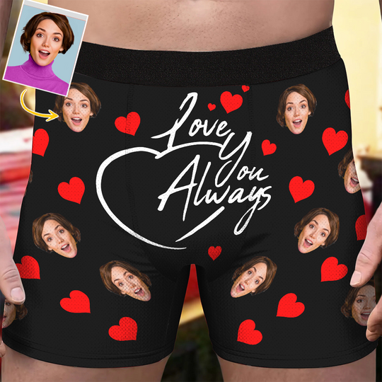 Discover Love You Always - Personalized Photo Men's Boxer Briefs