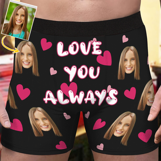 Discover I Love You Always - Personalized Photo Men's Boxer Briefs
