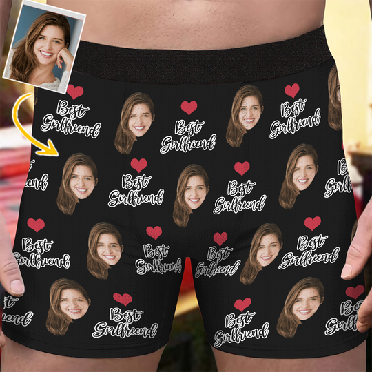 Discover Best Girlfriend Wife - - Personalized Photo Men's Boxer Briefs