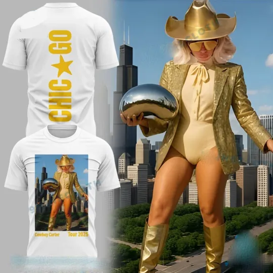 Discover Beyonce Cowboy Carter Tour 2025 Chicago T-shirt White Fans Gift