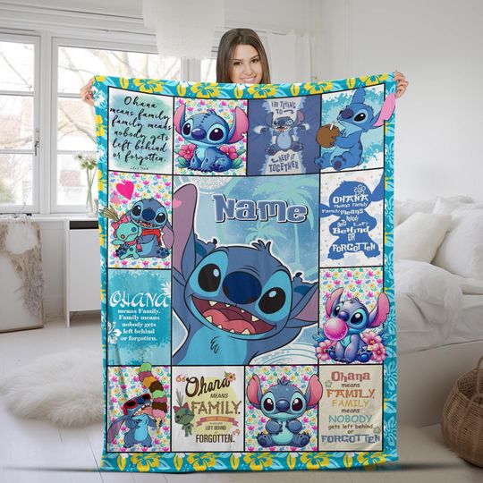 Discover Personalized Stitchh Blanket/Custom Name Lilo & Stitchh Baby Blanket