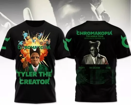 Discover Tyler The Creator 2025 Upcoming The World Tour Chromakopia T-Shirt