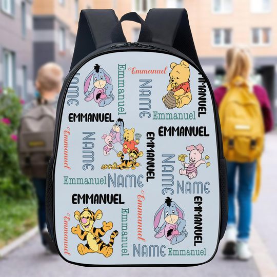 Discover Personalized Baby Pooh And Friends Cartoon Backpack,