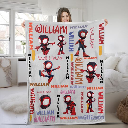 Discover Personalized Spidey And Amazing Friends Fleece Blanket/Spider Man Blanket/spider-man Ghost Spider Throw Blanket For Bed Couch Sofa OGXL07