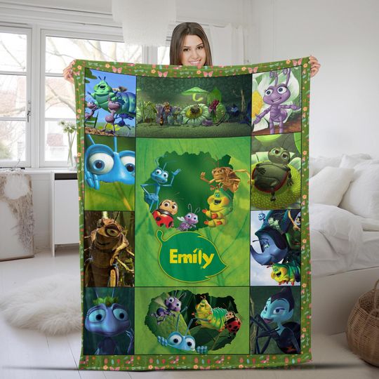 Discover Personalized Watercolor Disneyyy A Bug's Life Blanket/Birthday Blanket