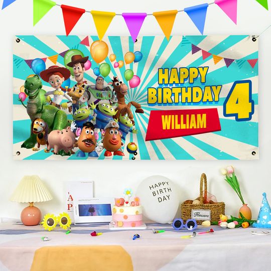 Discover toy stories Birthday Backdrop/toy stories Birthday Custom toy stories Backdrop/Kids Birthday Decor/Custom Birthday Backdrop