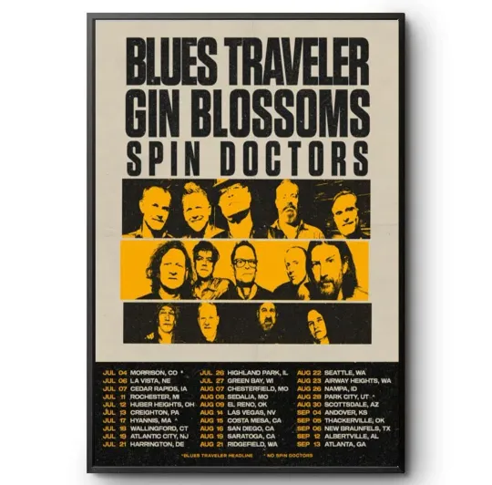 Discover Blues Traveler and Gin Blossoms 2025 Tour Poster