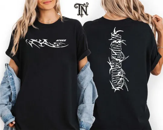 Discover Ateez In Your Fantasy World Tour 2025 Mineral Wash Tee Golden Hour T-Shirt