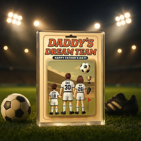 Discover Daddy Dream's Team, Soccer Custom Figure Personalized Acrylic Block Plaque, Gift For Soccer Lover