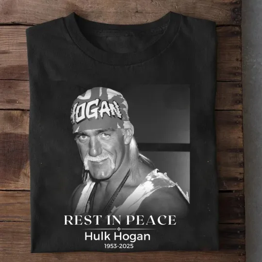 Discover Hulk Hogan Hulkamania 1953- 2025 T Shirt Black All Size S-5Xl
