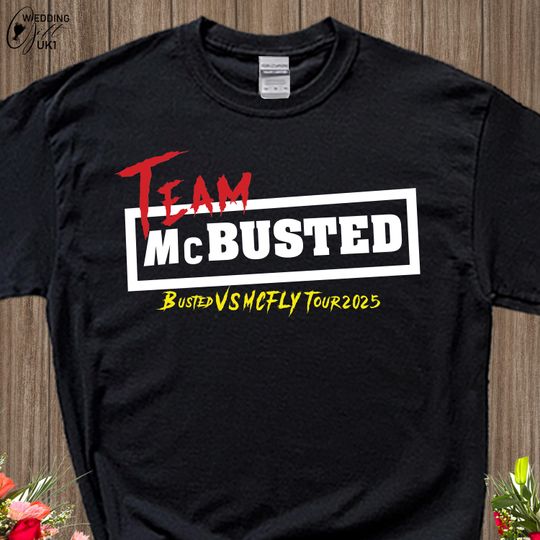 Discover Concert Announced T Shirt, Busted vs McFly party tee, McFLY T Shirt, Friends Lover Gift Tops, Pop rock Tshirt, Team Tour 2025 T Shirt, W54