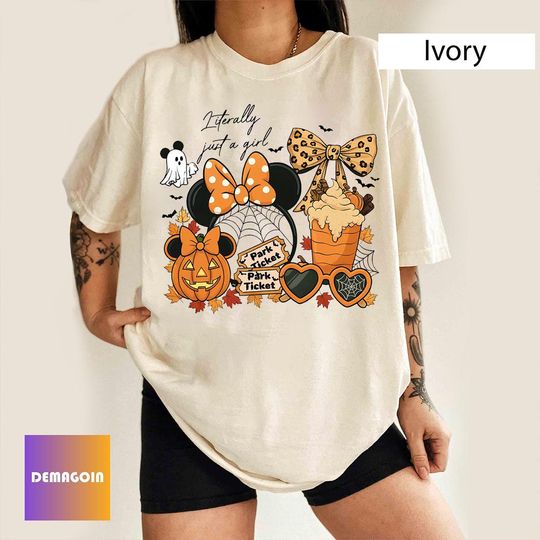 Discover Disneyyy Coquette Bow Literally Just A Girl Halloween Party T-shirt,