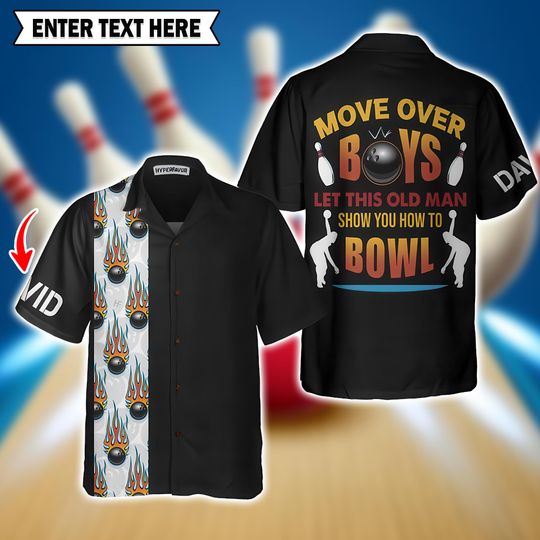 Discover Bowling Move Over Boys Custom Hawaiian Shirt, Personalized Bowling Shirt
