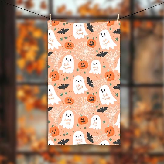 Discover Subtle F*ck Trump Halloween Ghost Hand Towel Funny Political Kitchen Towel, Spooky Towel