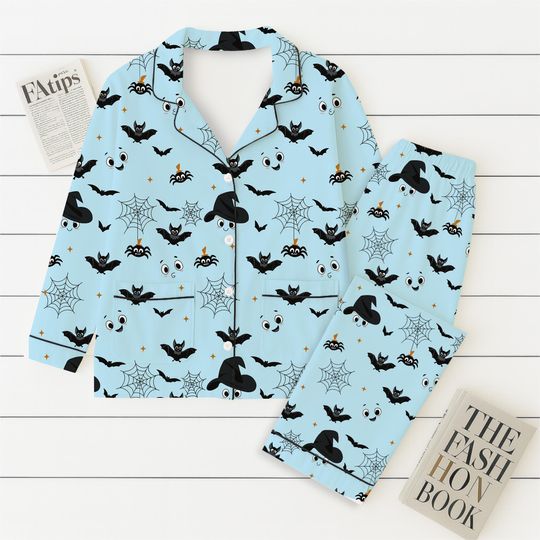Discover Cute Ghost Halloween Pajamas Set, Cute Bat and Spider Web Pajamas, Halloween Gift Ideas