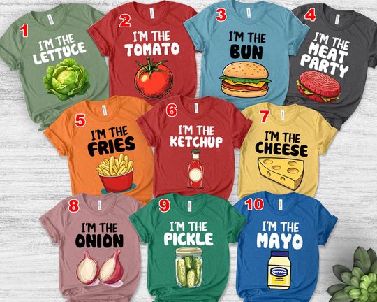 Discover Food Costume Halloween Group Shirts Hamburger Costume Food Group