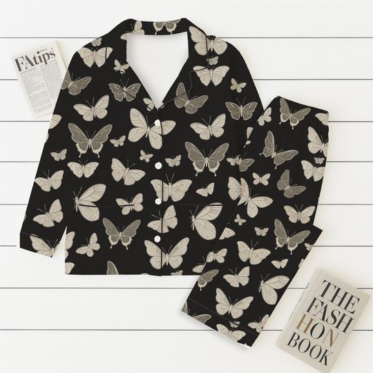 Discover Butterfly Halloween Pajamas Set, Creepy Insect Sleepwear, Spooky Season Pajamas