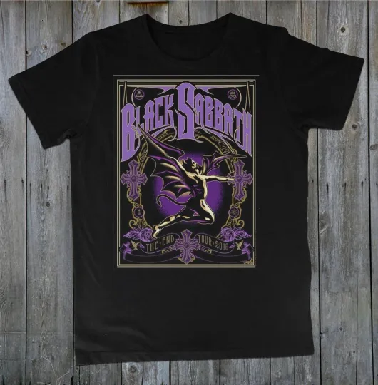 Discover Vintage Black Sabbath The end Tour Cotton Black Men's-234XL T-shirt