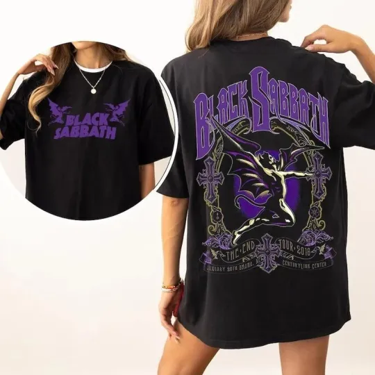 Discover Black Sabbath The End Tour Reprint T-Shirt Vintage Rock Fan Gift S–2XL