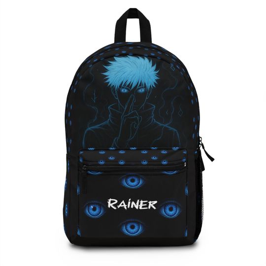 Discover Blue Sorcerer Anime Backpack | Sky Blue Black Bag for JJK Fans Stylish Gift for Anime Lovers & Students back to school