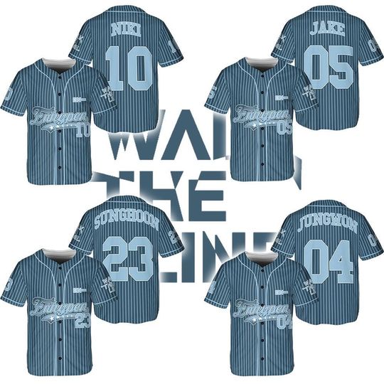 Discover 2025 Enhypen Walk The Line Baseball Jersey, Enhypen World Tour Jersey, Kpop Enhypen Jersey, Enhypen Merch, Enhypen Tour Shirt