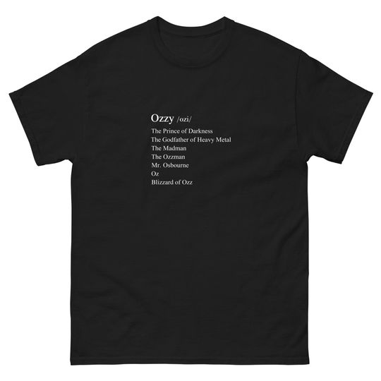 Discover Ozzy Dictionary T-Shirt Inspired by Ozzy Osbourne