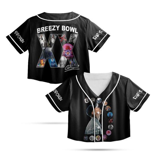Discover Chris Brown Crop top Baseball Jersey, Breezy Bowl Tour Crop top Jersey, Chris Brown Fans