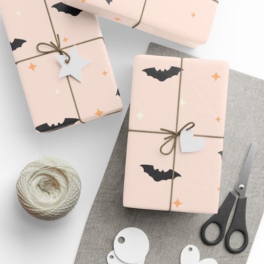 Discover Cute Bat Halloween Wrapping Paper Cute Spooky Wrap Pepper