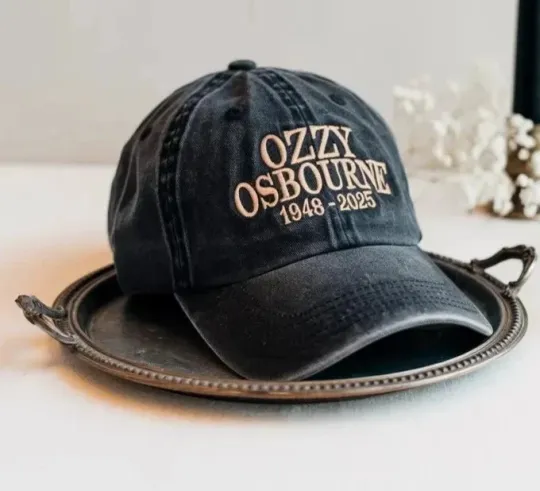Discover Embroidered Ozzy Osbourne Tribute Hat Rest In Power Rock Legend RIP Cap
