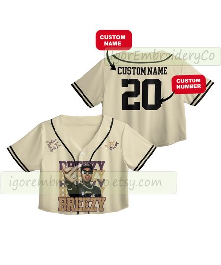 Discover Personalized Chris Brown Tour Jersey, Chris Brown Crop Top Baseball Jersey, Breezy Bowl XX 2025 Shirt, Chris Brown Shirt, Breezy Bowl Tee