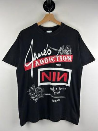 Discover Vintage 2009 Nine Inch Nails Janes Addiction Toronto Ninja Tour T-Shirt