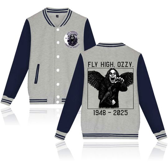 Discover Ozzy Osbourne R.I.P 1948–2025 Tribute Baseball Jacket
