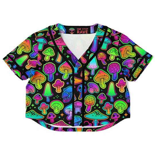 Discover Psilo Cropped Jersey (rave jersey, festival jersey, rave top, festival top, rave wear, crop top jersey, crop top)