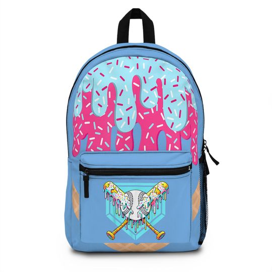 Discover Copy of Colorful Ice Cream Baseball Backpack, Fun Sporty Bag for Kids, Summer Beach Day Gift
