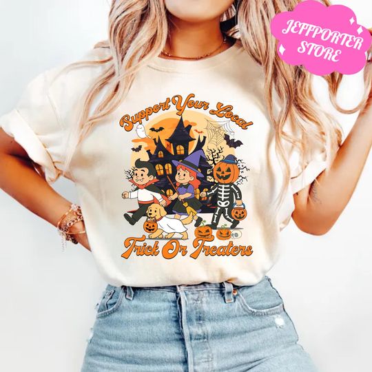 Discover Support Your Local Trick or Treaters Shirt, Retro Halloween Shirt