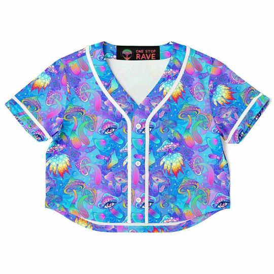 Discover Shroomin Blue Cropped Jersey