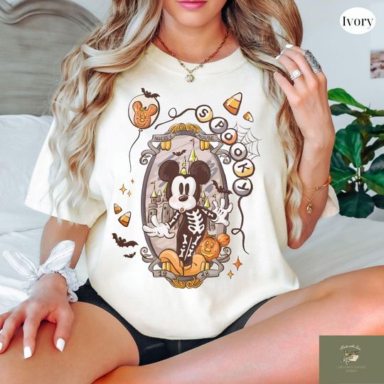 Discover Retro Spooky Mickeyy Skeleton Halloween Shirt, Mickeyy Skeleton Coquette Shirt