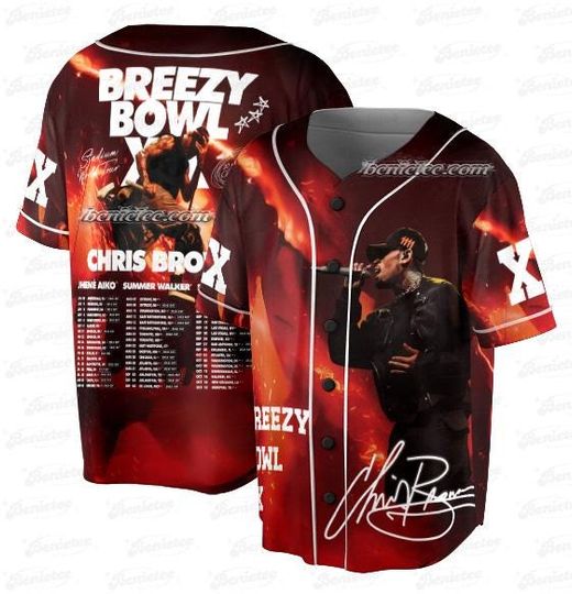 Discover Vintage Rapper Chris Brown Breezy Bowl XX Tour Jersey