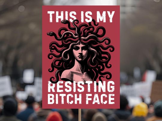 Discover Resistance protest sign, Rage against the Regime rally sign