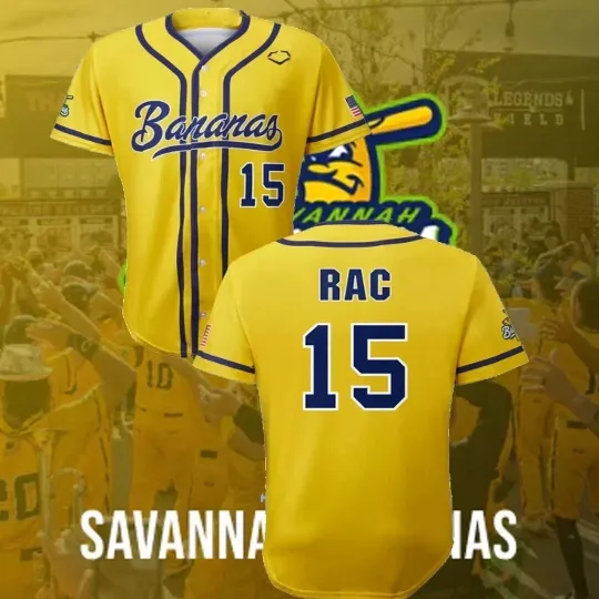 Discover New RAC 15 Savannah Bananas Baseball Jersey All Size S-5XL