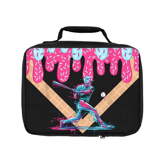 Discover Cool Baseball Ice Cream Lunch Bag | Sporty Food Carrier for Kids, Perfect for School