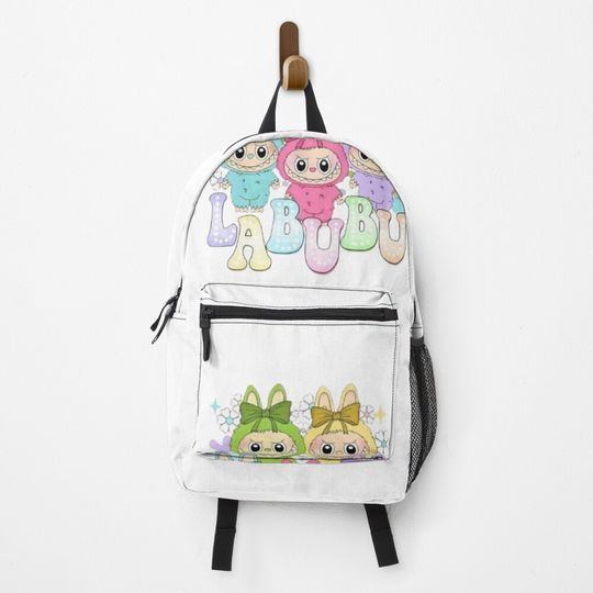 Discover Labubu Pastel Squad – Cute Kawaii Rainbow Design Backpack