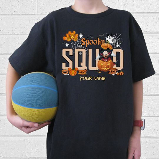 Discover Personalized Mickeyy & Friends Spooky Squad Disneyyy Halloween Shirt, Stitchh Family Shirt