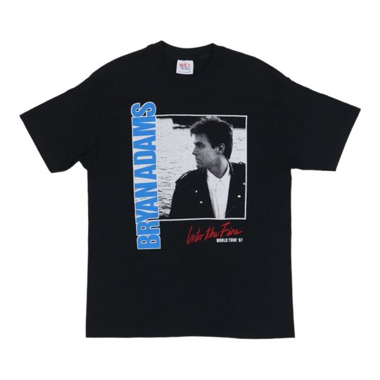 Discover vintage 1987 Bryan Adams Into The Fire World Tour Shirt Size: Extra Large