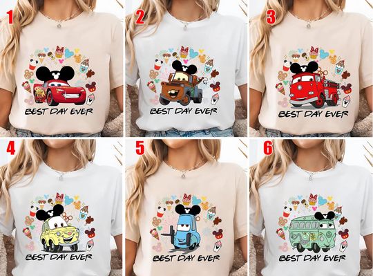 Discover Disneyyy carss Matching Shirt, Disneyyy carss Best Day Ever Shirt, Disneyyy Couple Shirt